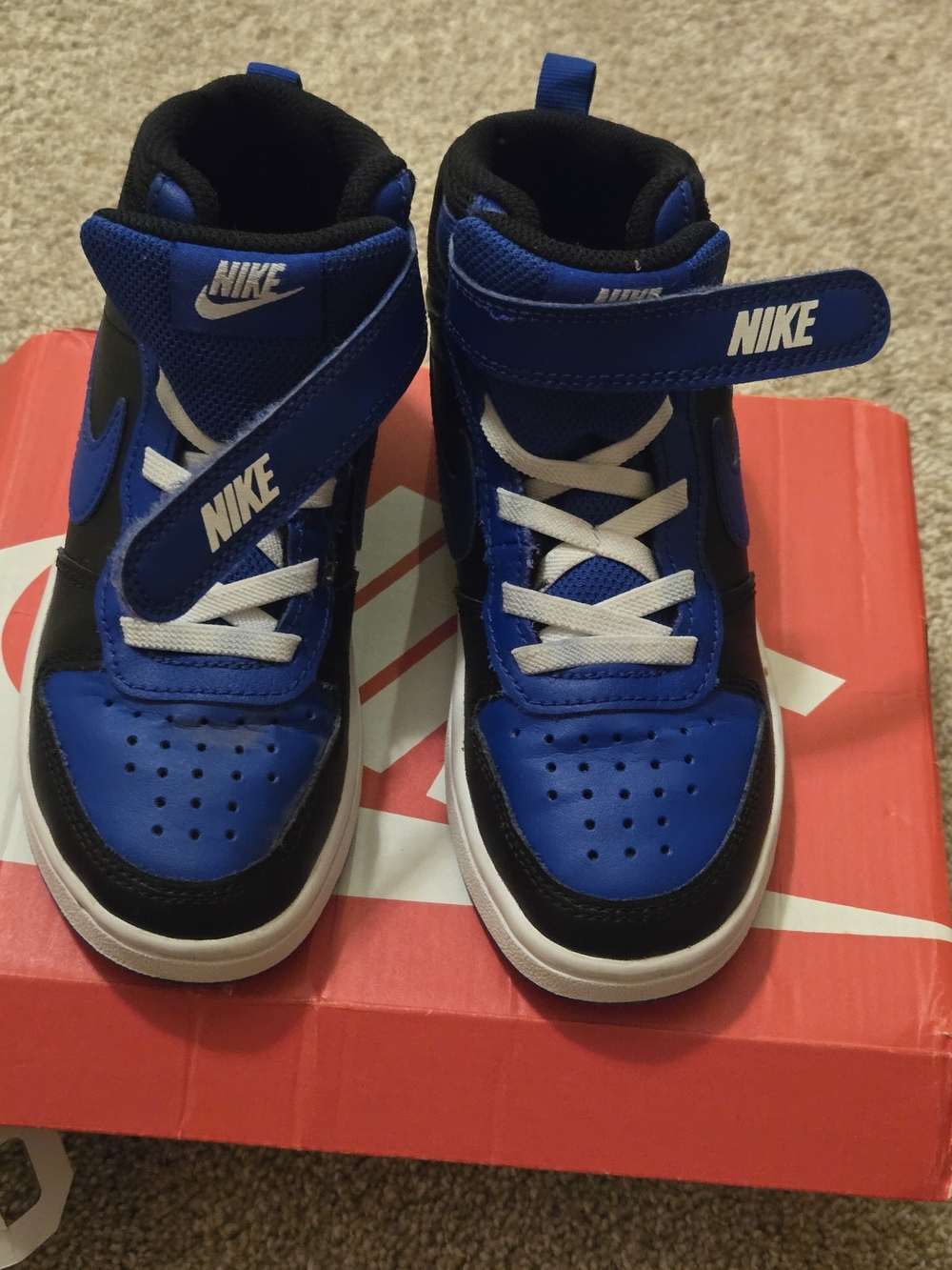 Nike Kids Royal Blue and Black High-Top Sneakers
